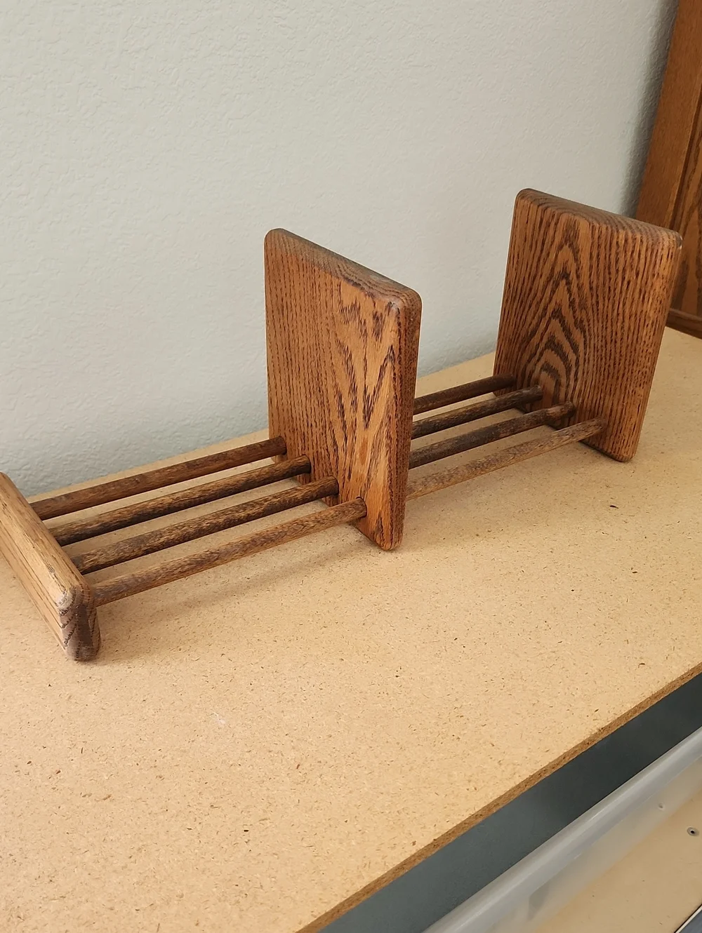 Vtg Wood Expandable Sliding Tabletop Bookshelf Book Rack Decor Shelf Cookbook